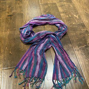 Women's Charming Charlie Purple and Blue Stripe Scarf